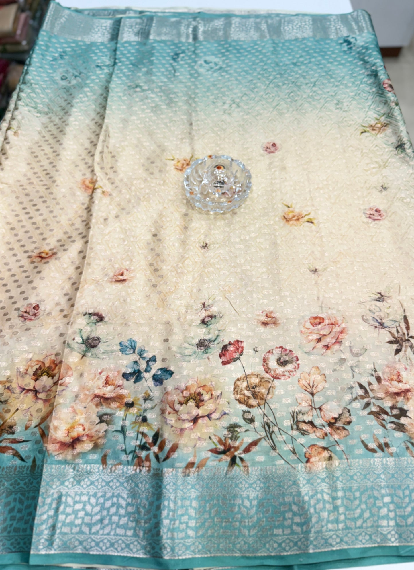 Georgette Silk Butti Saree with Rich Printed Pallu