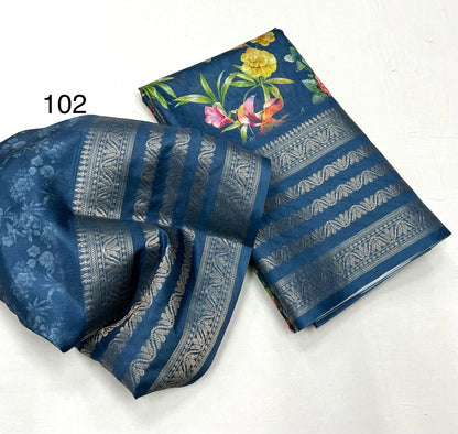 Floral elegance Dola Silk Sarees