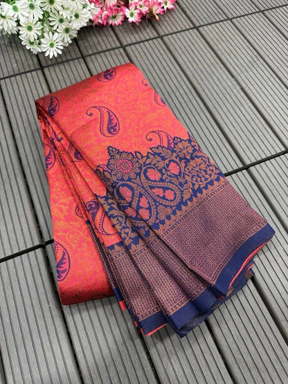 Triple Weaving Zari Tissue Silk Saree