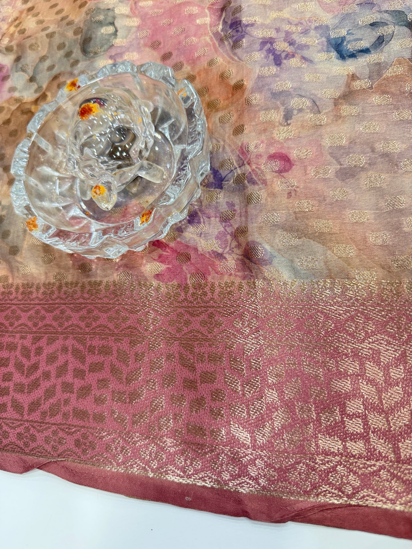 Georgette Silk Butti Saree with Rich Printed Pallu