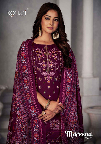 Soft Cotton Embroidered Suit Set with Swarovski Work and Mal Mal Dupatta for Women