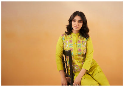 Women's Viscose Silk Co-ord Set with Elegant Work