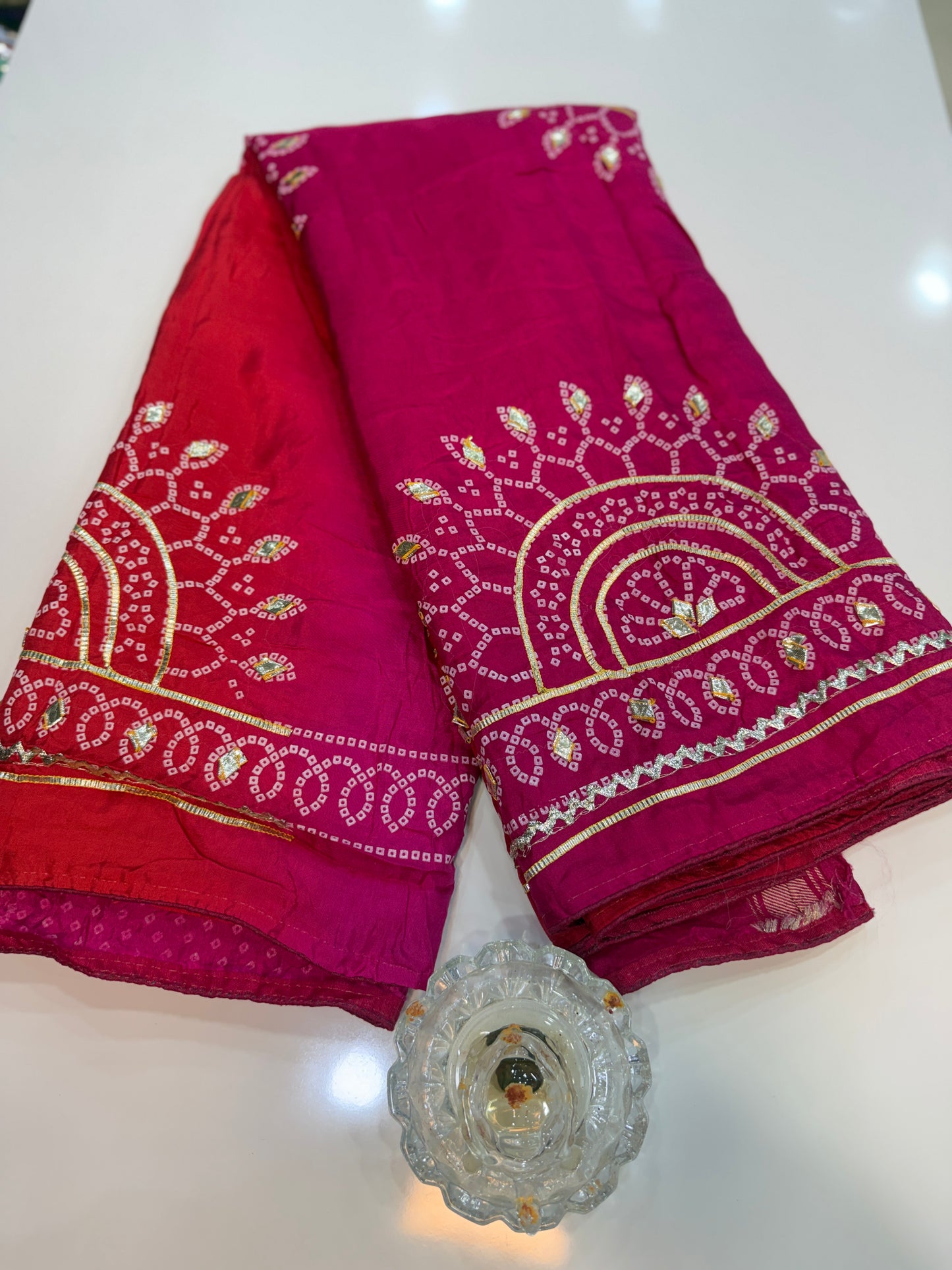 Pure Modal Silk Saree with Embroidered Border and Matching Blouse