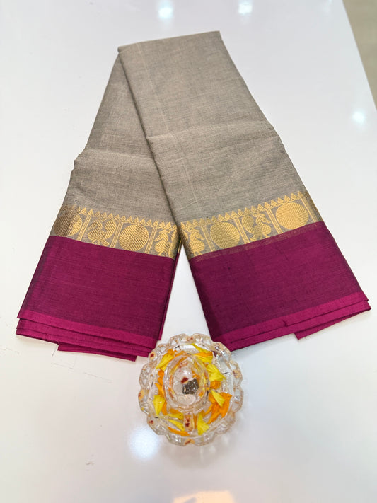 Chettinad Pure Cotton Saree with Zari Border – 80 Count, 20 Colours, 5.5m Length