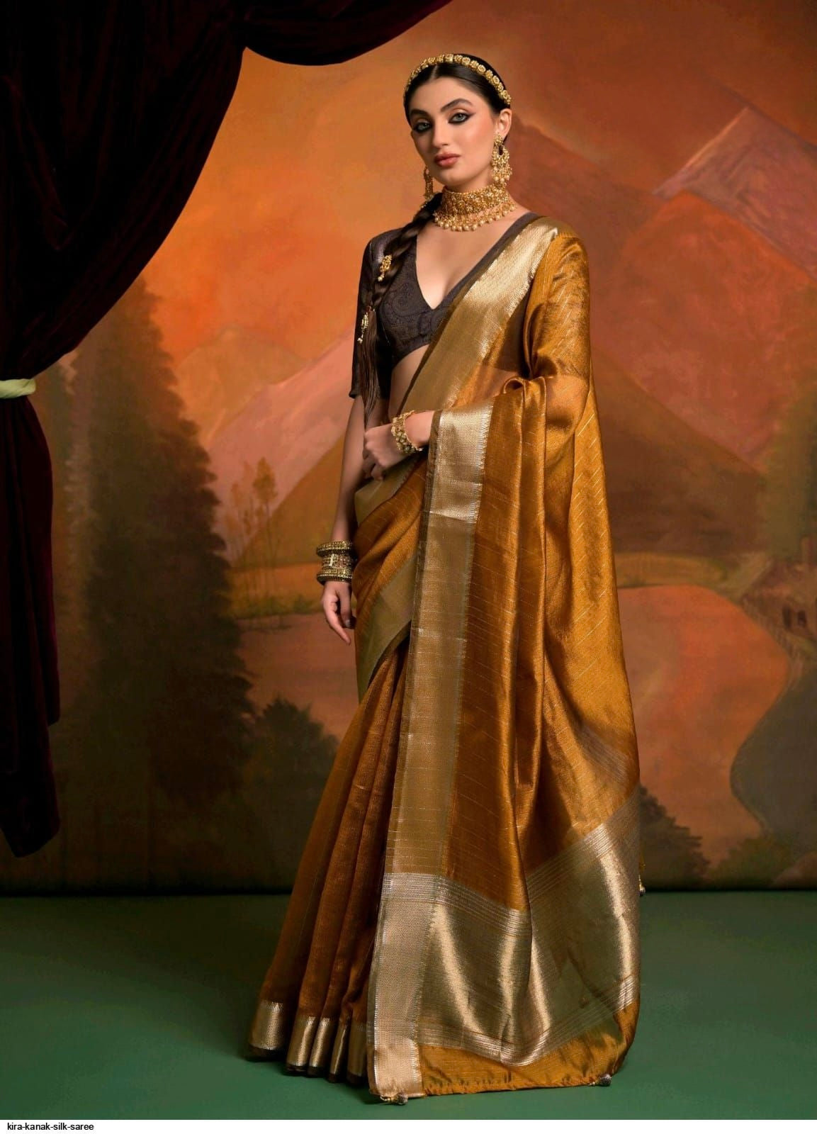 Premium moss sico silk with zari border – ethnic festive wear for women