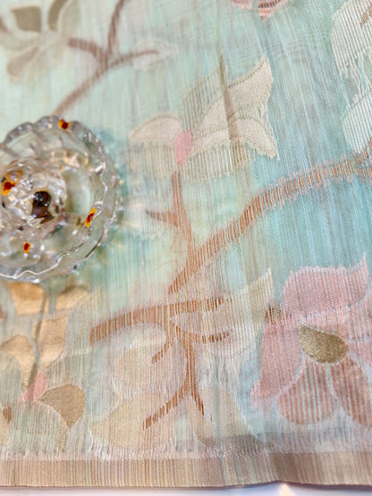 Jamdhani Cotton Saree with Zari Weave and Tassel Pallu – Pastel Festive Wear