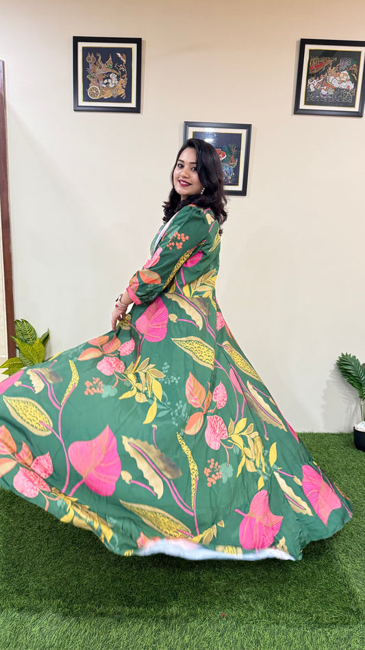 French Crepe Silk 4-Piece Embroidered Ethnic Set for Women – Free Size Stitched Outfit