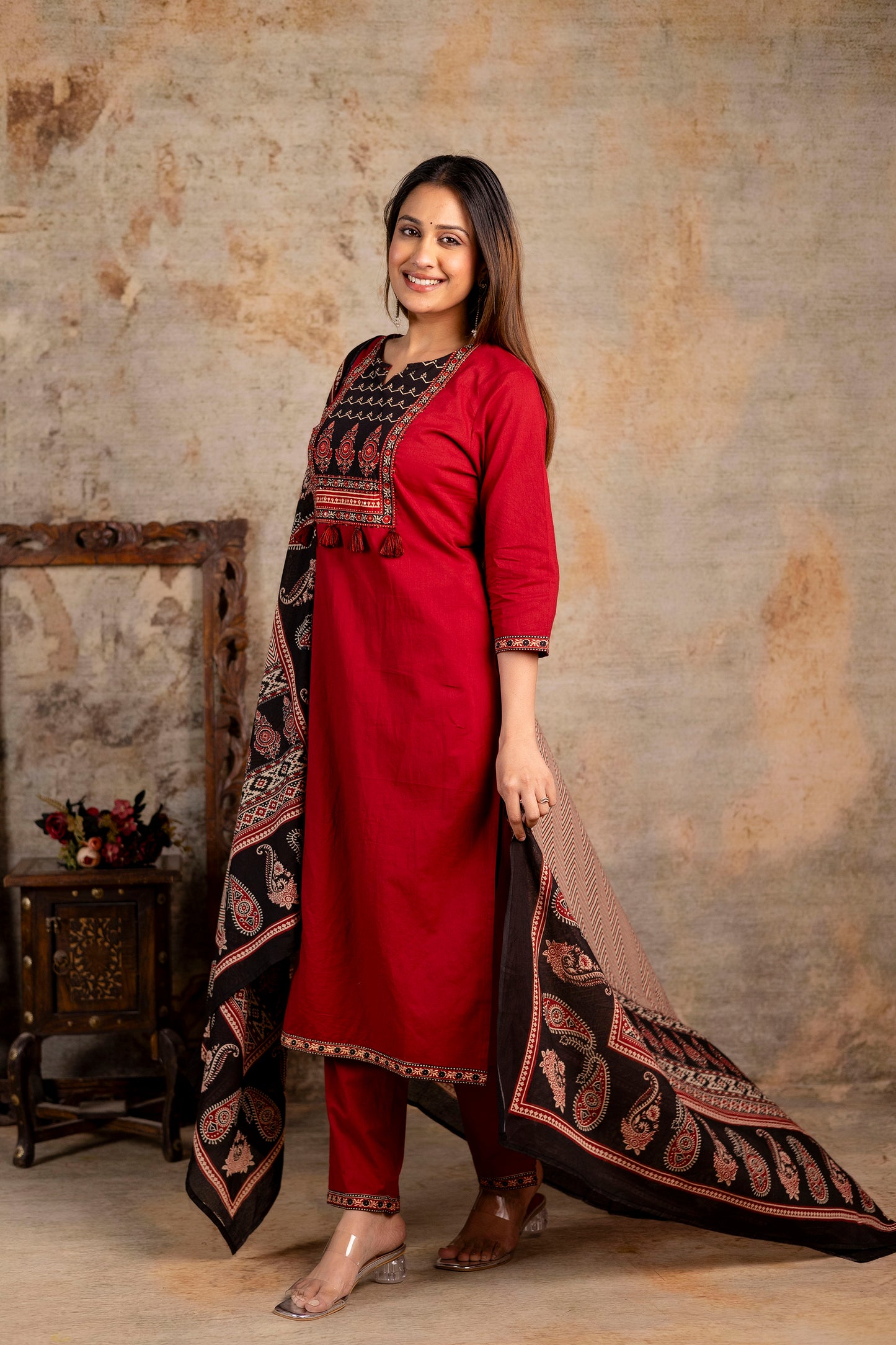 Pure Cotton Printed Kurti Pant Dupatta Set for Women