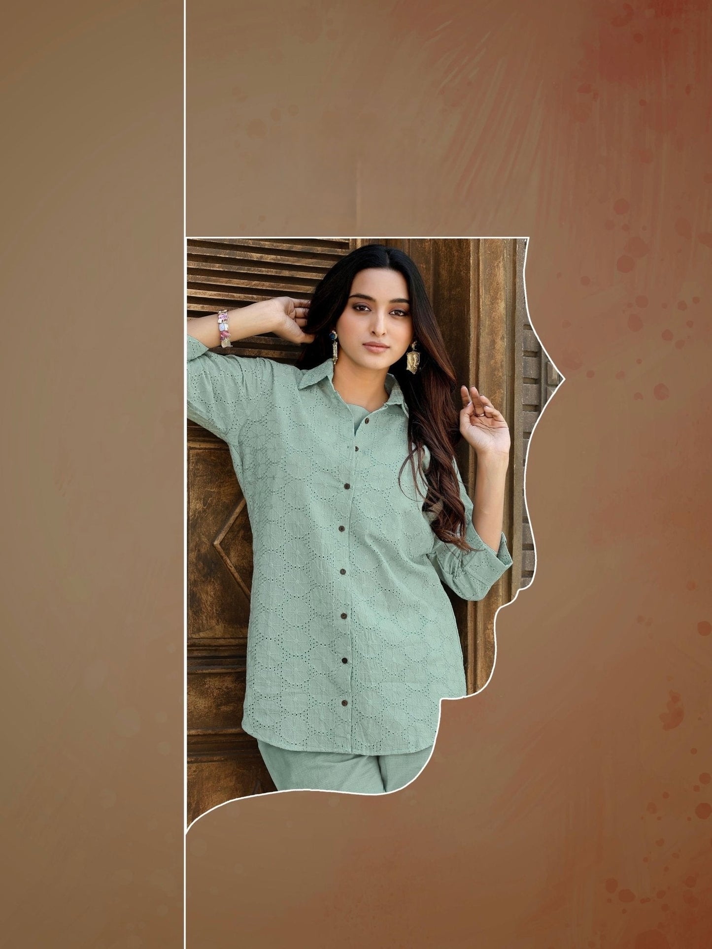Women's Shifli Cotton Kurta Set with Matching Bottom in Soft Pastel Shades