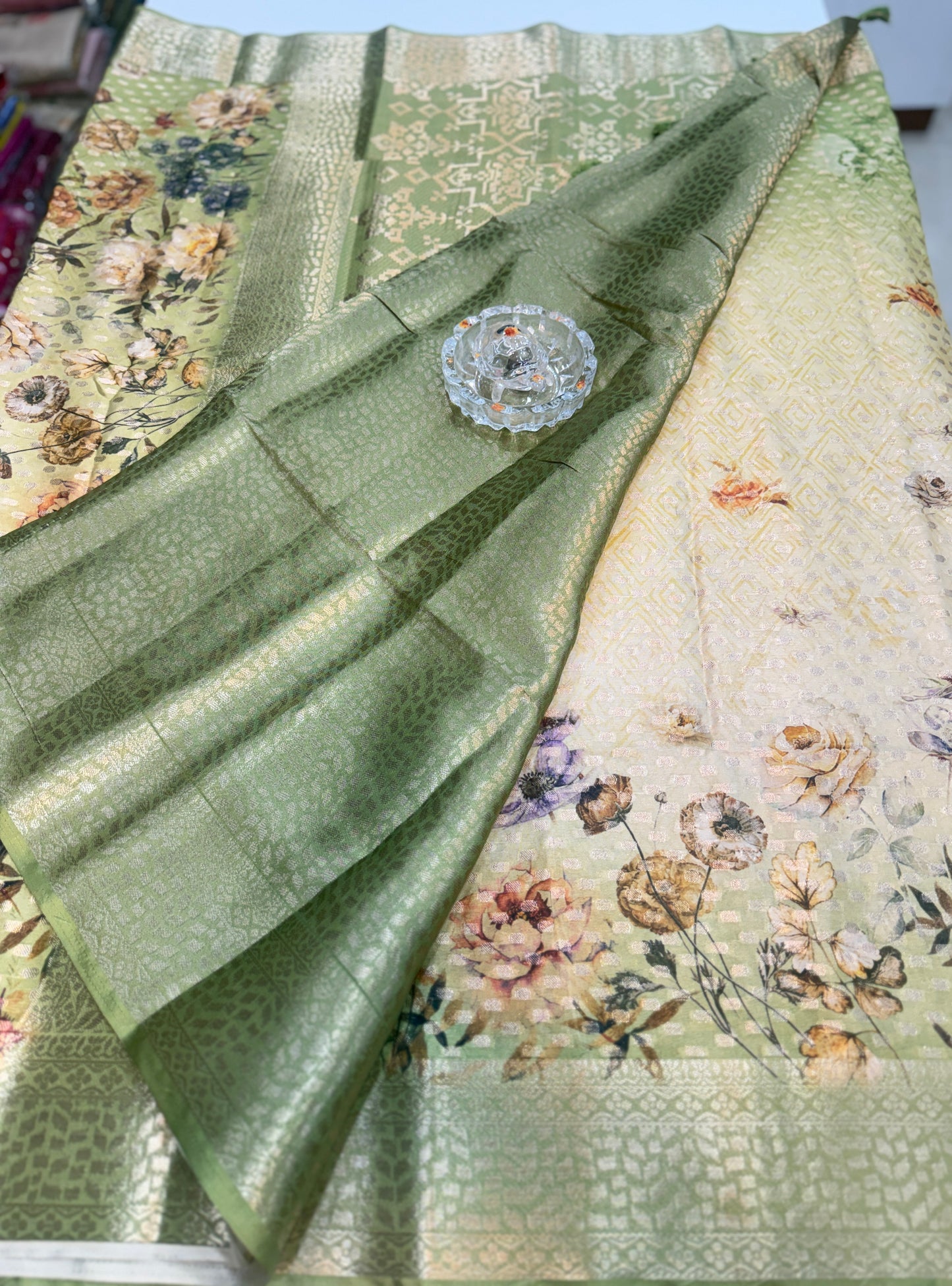 Georgette Silk Butti Saree with Rich Printed Pallu