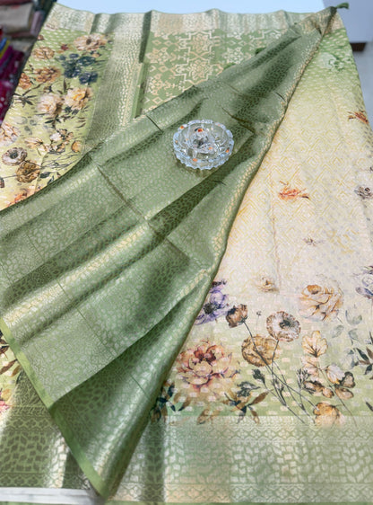 Georgette Silk Butti Saree with Rich Printed Pallu