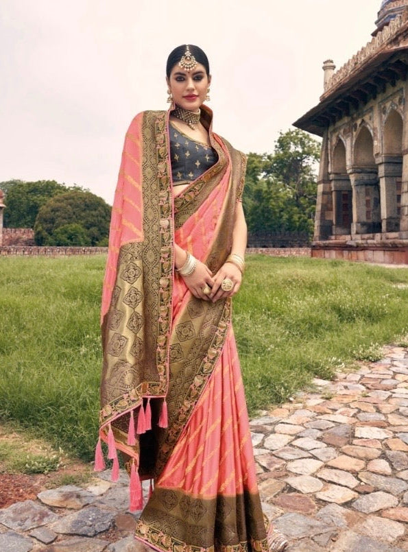 Premium Silk and Fancy Fabric Saree with Intricate Work – Exclusive Festive and Occasion Wear Saree for Women