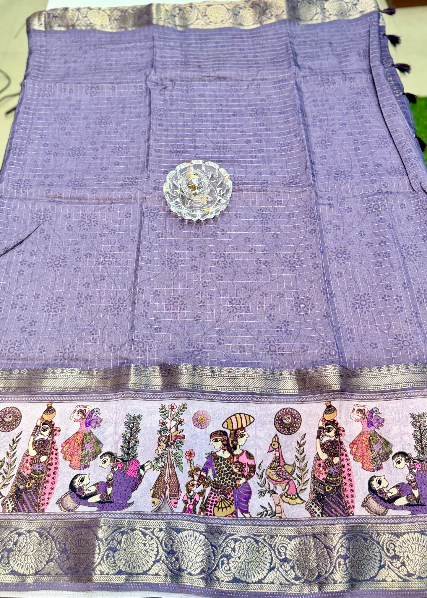 Russian Bentex Border Chittpallu Viscose Crepe Silk Saree with Zari Weaving – Festive Wear