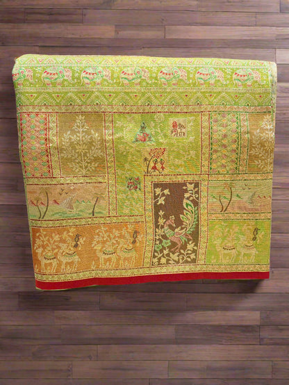 Handloom Edge-to-Edge Silk Saree with 2 Gram gold Zari Weaving – Kanchipuram Bridal Saree