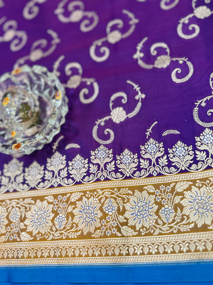 Mashru Katan Silk Saree with Zari Weaving Border and Blouse – Festive Wear for Women