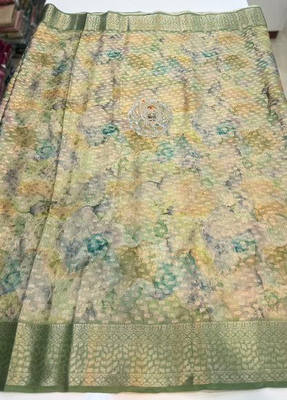 Georgette Silk Butti Saree with Rich Printed Pallu