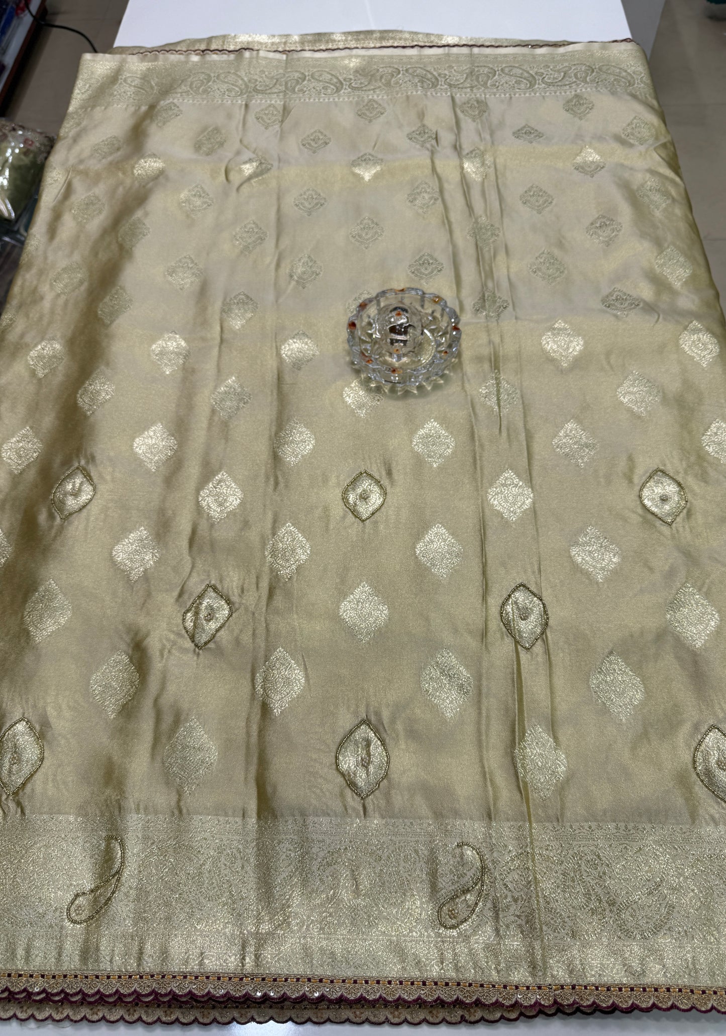 Premium Viscose Silk Saree with Heavy Embroidered Designer Blouse – Wedding and Bridal Wear