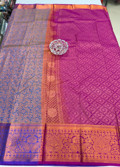 Soft Silk Saree with Samutrika Weaving and Contrast Zari Border for Women – Lightweight Festive Wear Saree