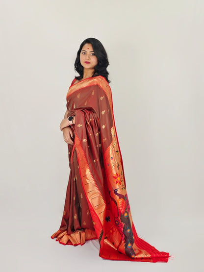 Classic Paithani Saree with Brocade Blouse and Rich Pallu – Women’s Traditional Ethnic Wear