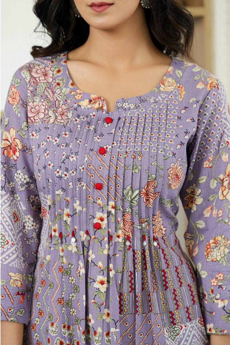 Premium Cotton Kurta Pant Set for Women with Elegant Detailing Work