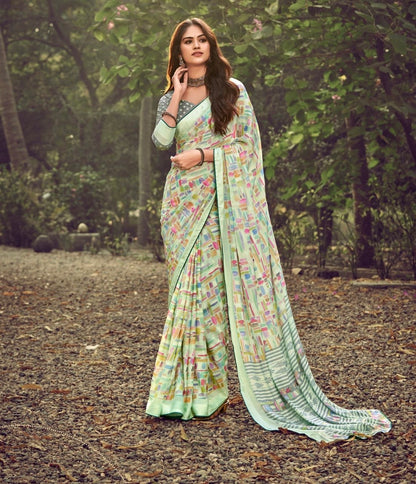 Women’s Pure Viscose Georgette Saree with Fancy Designer Blouse