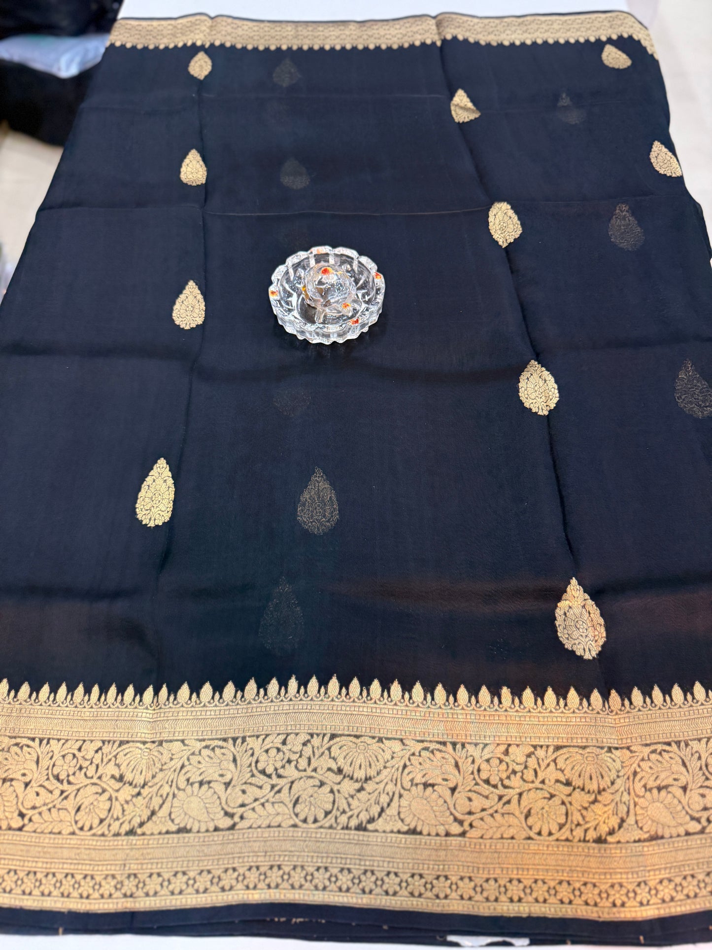 Banarasi handloom pure kora organza saree with kaduwa zari weaving and silkmark certified blouse