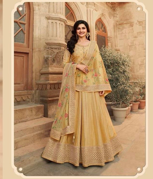 Embroidered Dola Silk Suit Set with Net Dupatta for Women – Wedding and Festive Wear