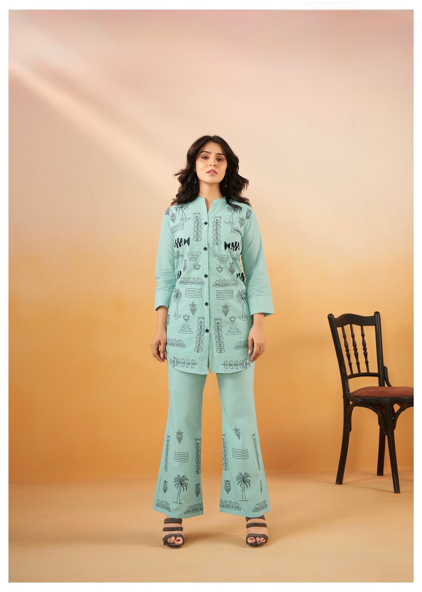 Women's Cotton Co-ord Set with Elegant Work