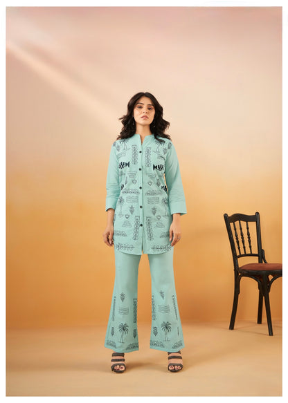 Women's Cotton Co-ord Set with Elegant Work