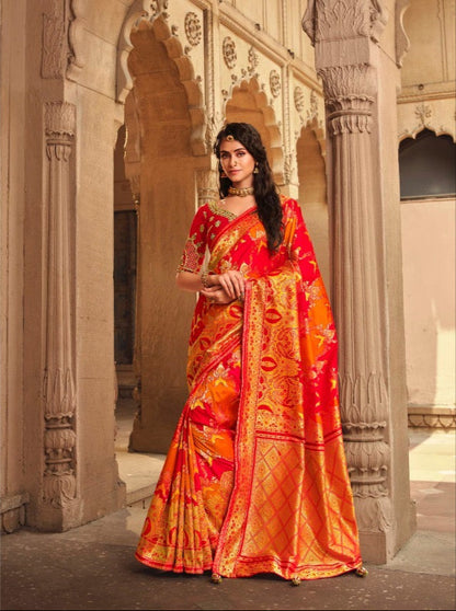 banarasi saree with zari weaving and embroidered silk blouse – festive ethnic wear for women