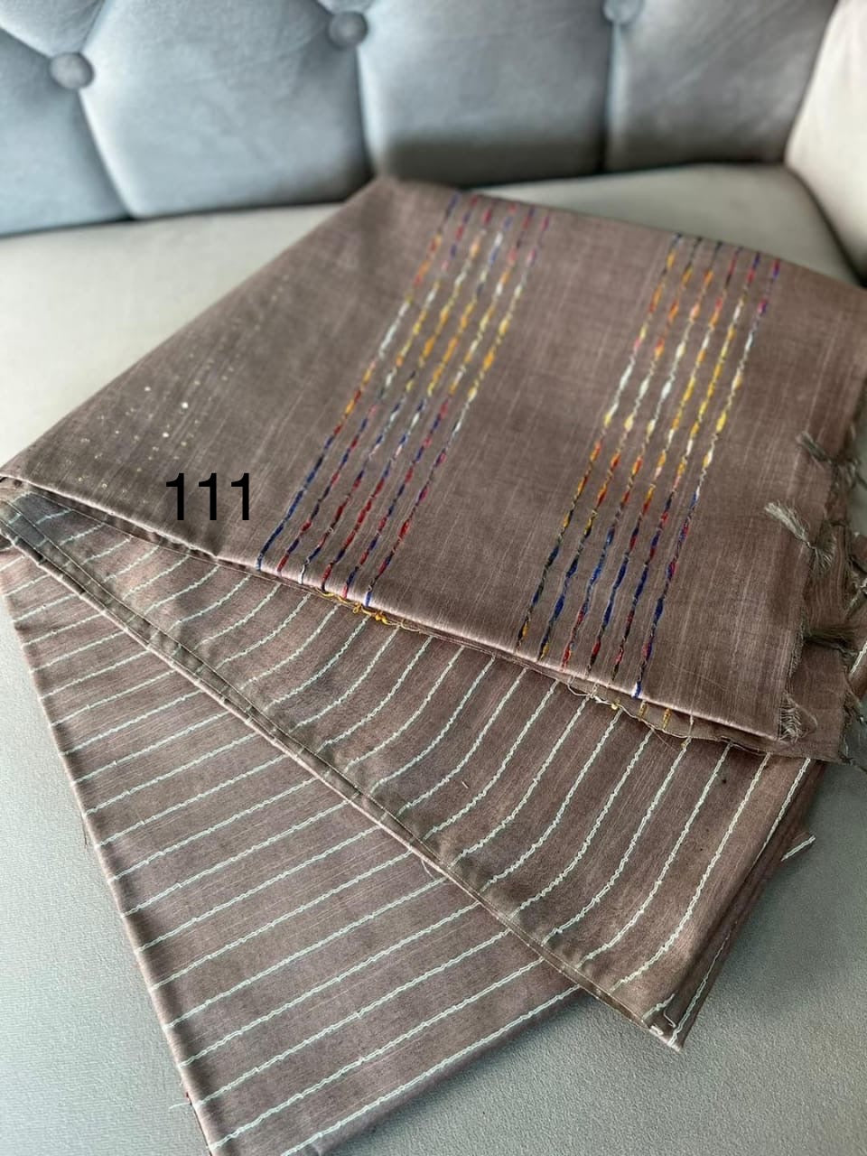 Kota Doria Stepal Saree with Lab Lab Design and Zari Border – Lightweight Festive Wear