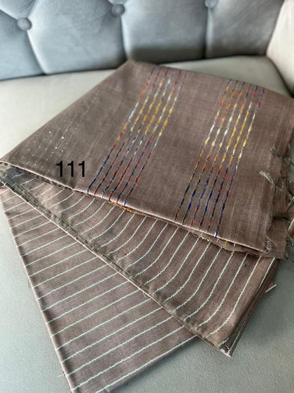 Kota Doria Stepal Saree with Lab Lab Design and Zari Border – Lightweight Festive Wear