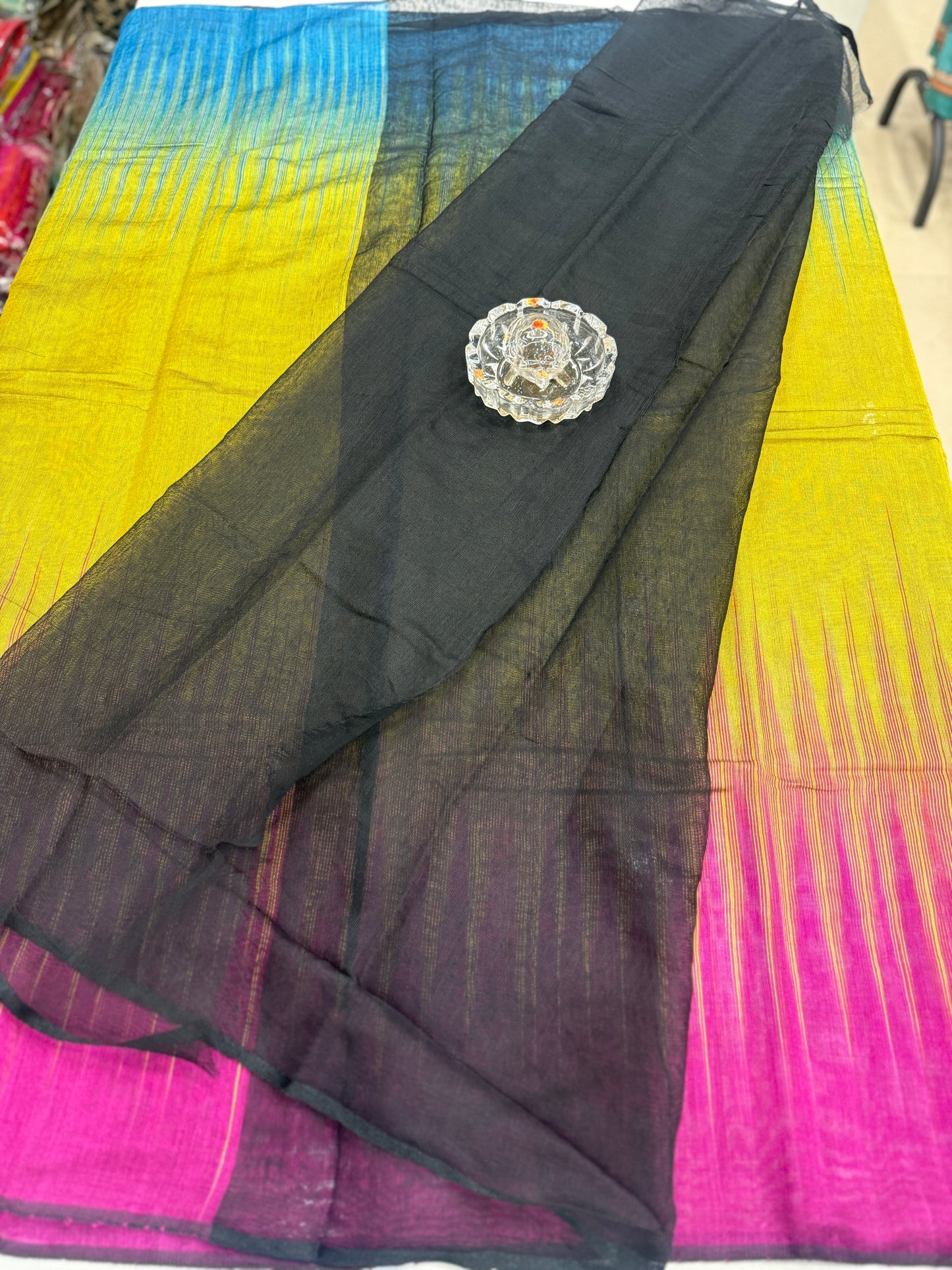 Ikat Kotki Cotton Silk Saree for Women with Matching Blouse Piece – Handwoven Traditional Design