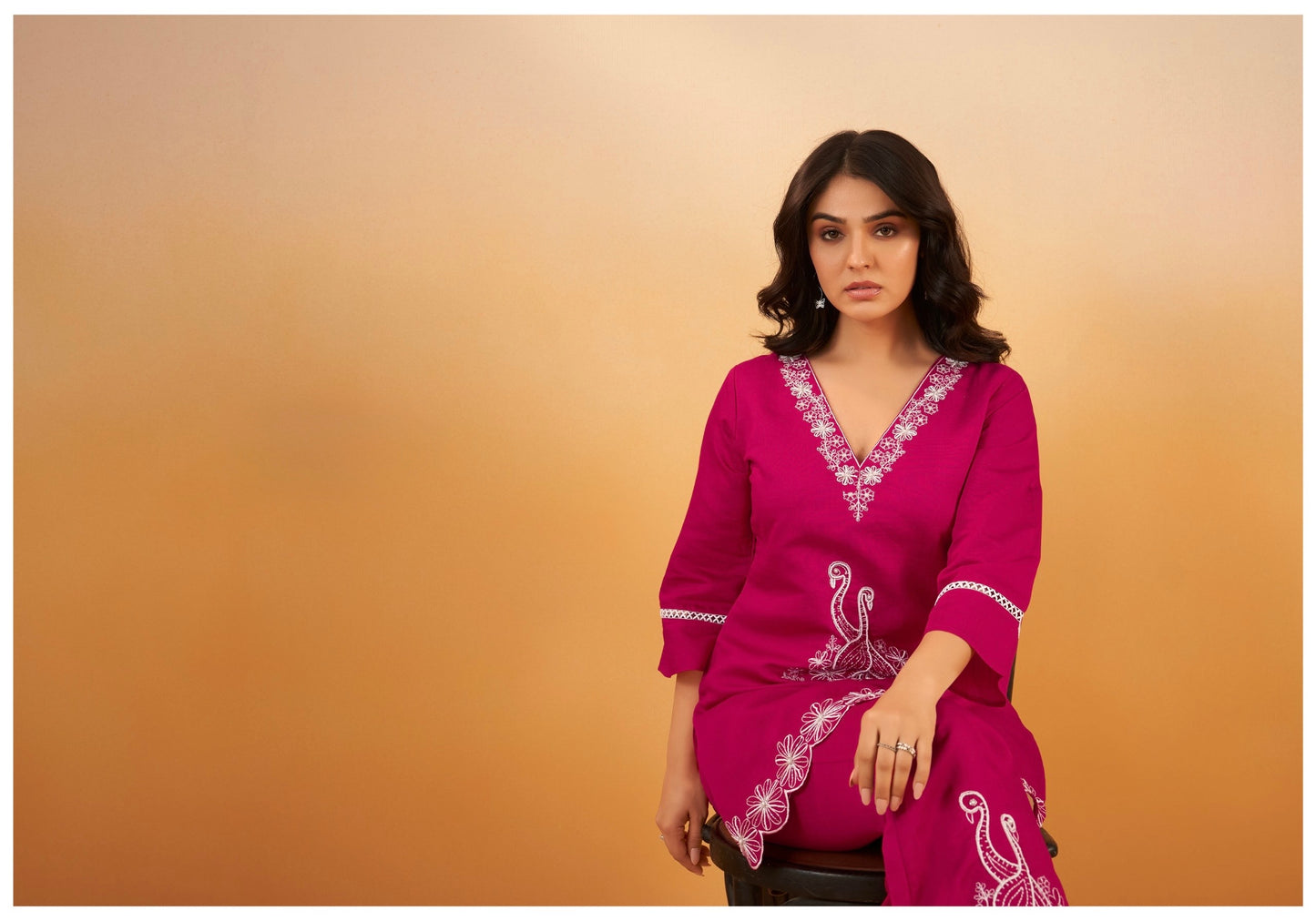 Women's Viscose Silk Co-ord Set with Elegant Work