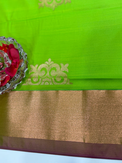 Kanchi Soft Silk Saree with Zari Weaving and Traditional Motifs – Wedding and Festive Wear