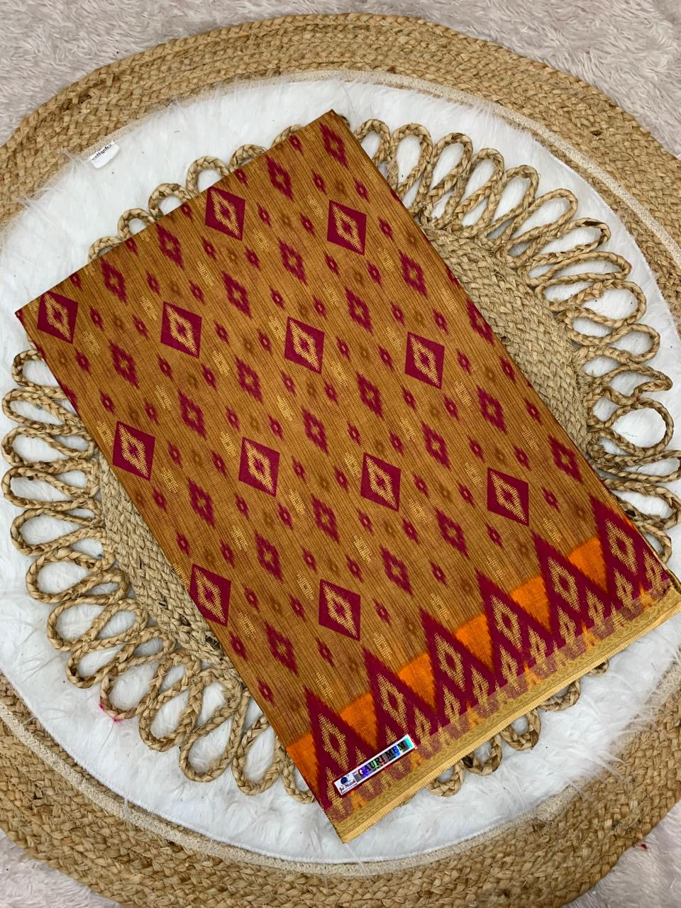 Pure Suti Cotton Saree with Traditional Batik Print – Chikko Tone and Multiple Colour Options