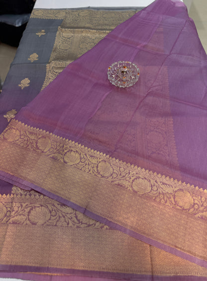 Banarasi handloom pure kora organza saree with kaduwa zari weaving and silkmark certified blouse