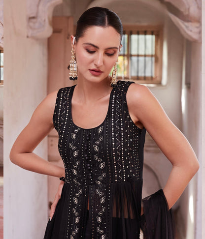 Women’s Full-Flared Long Gown with Front Slit – Fusion Ethnic Wear Free Size