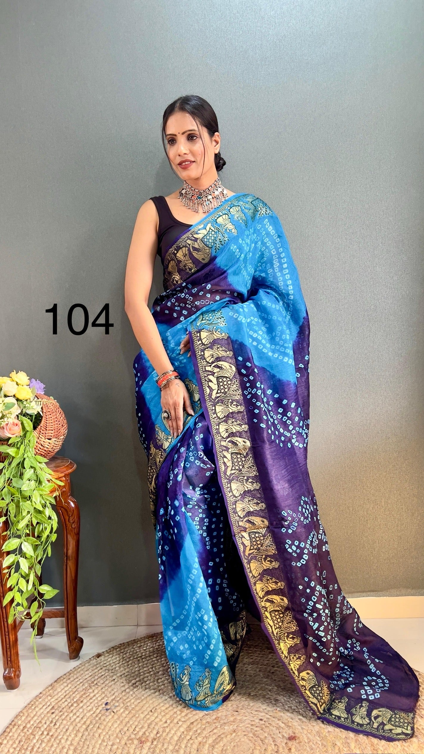 Art Silk Bandhani Saree with Hand Bandhej Work and Running Blouse – Festive Wear for Women