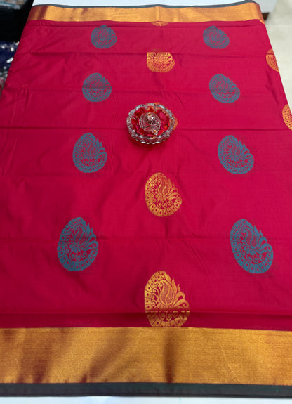 Kanchi Soft Silk Saree with Zari Weaving and Traditional Motifs – Wedding and Festive Wear
