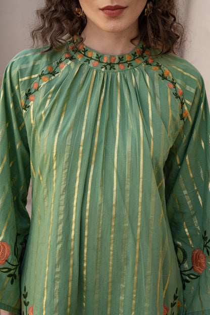 Pure Cotton Embroidered Kurta Pant Dupatta Set for Women