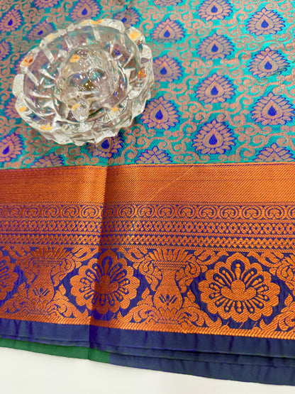 Bridal Soft Silk Saree with Jacquard Weaving & Contrast Border for Women