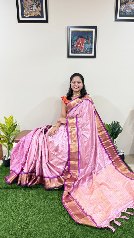 Cotton Silk Saree with Jacquard Border and Rich Pallu – With Contrast Blouse Piece for Women
