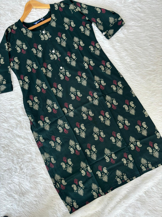 Liva Heavy Rayon Kurti for Women with 3/4th Sleeves – M to XXL