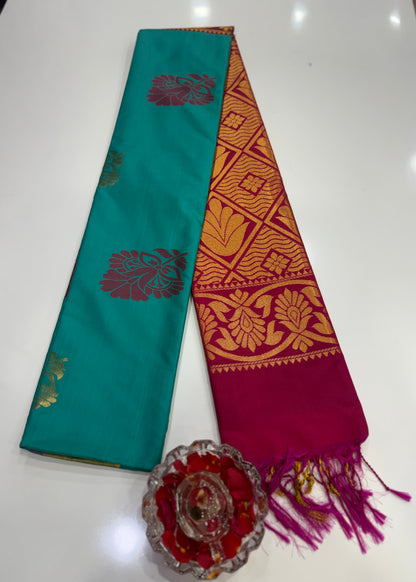 Kanchi Soft Silk Saree with Zari Weaving and Traditional Motifs – Wedding and Festive Wear
