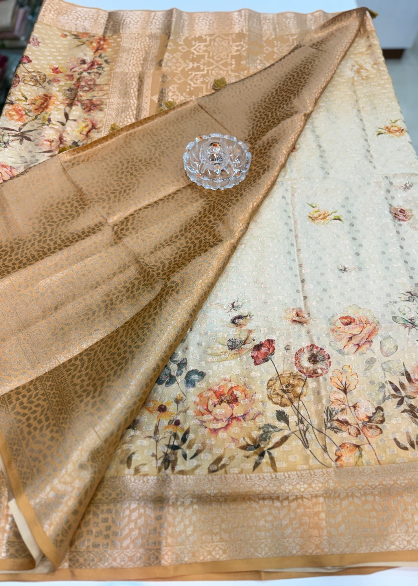 Georgette Silk Butti Saree with Rich Printed Pallu