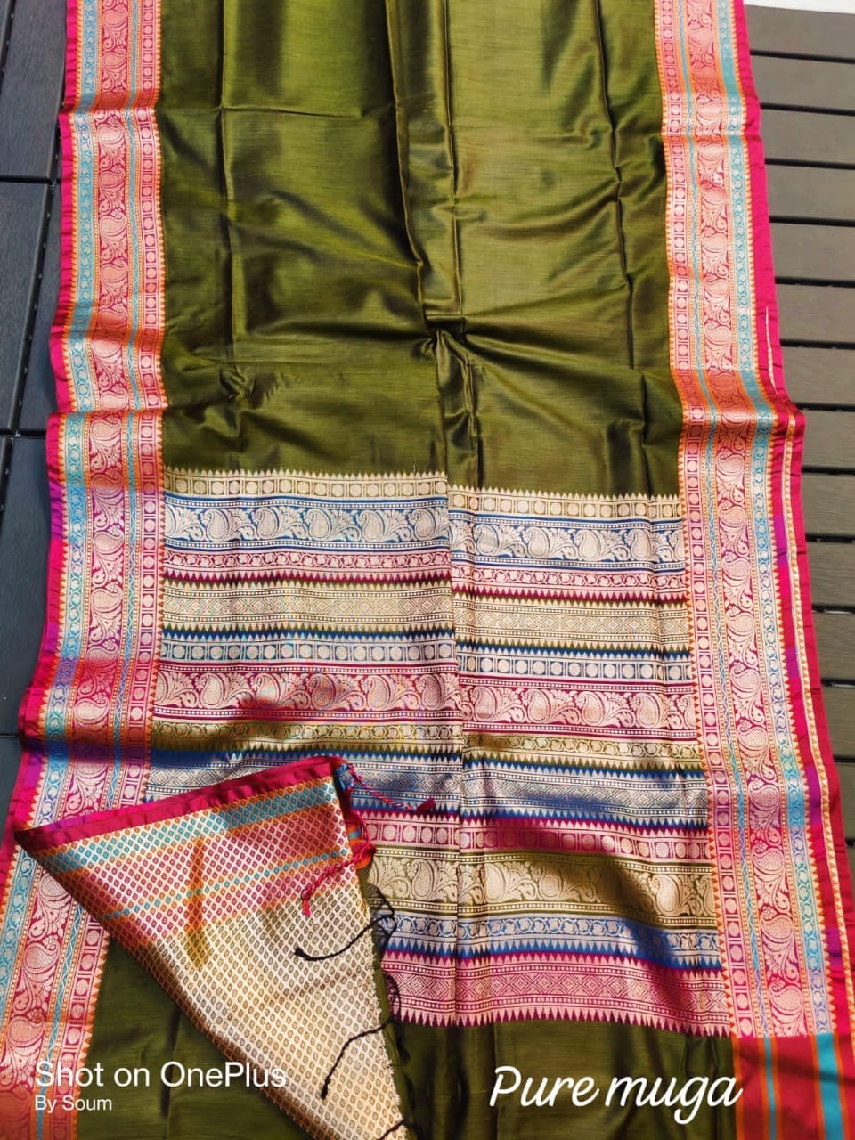 Muga Katan Saree with Brocade Blouse Piece for Women – Plain Body and Soft Drape