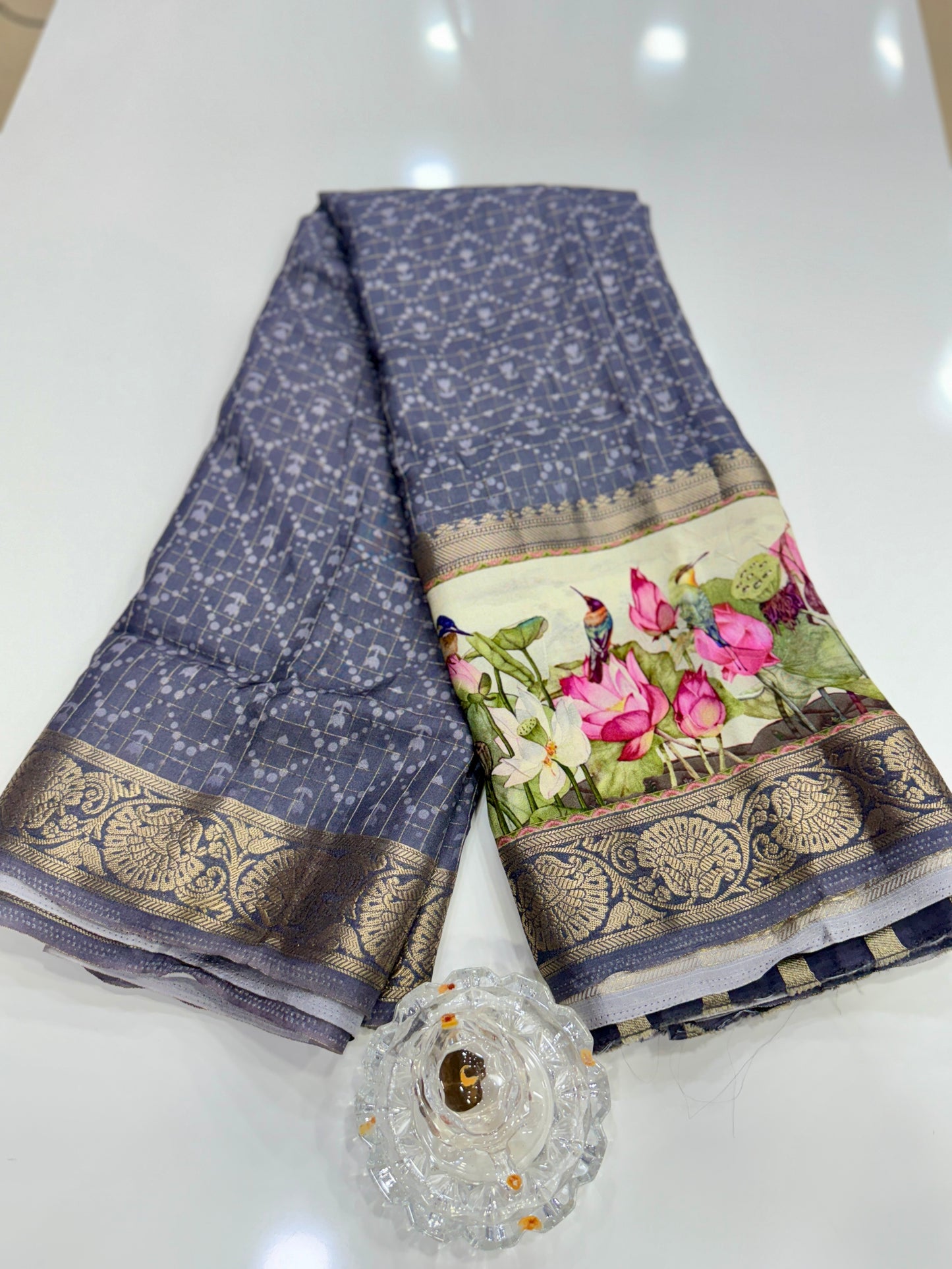 Russian Bentex Border Chittpallu Viscose Crepe Silk Saree with Zari Weaving – Festive Wear