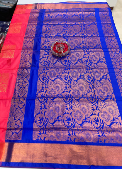 Kanchi Soft Silk Saree with Zari Weaving and Traditional Motifs – Wedding and Festive Wear