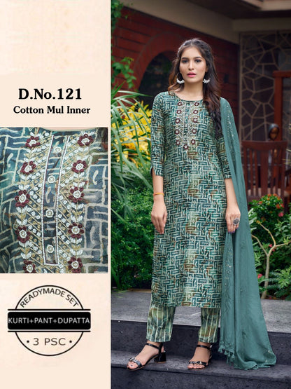 Modal Chanderi Handwork Kurta with Chanderi Silk Bottom and Sequins Dupatta – Premium 3-Piece Set (M–2XL)